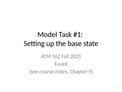 Model Task #1:  Setting up the base state