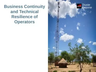 Business Continuity and Technical Resilience of Operators