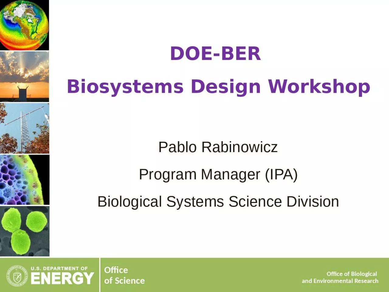 DOE-BER   Biosystems   Design