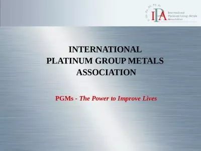 1 INTERNATIONAL  PLATINUM GROUP METALS