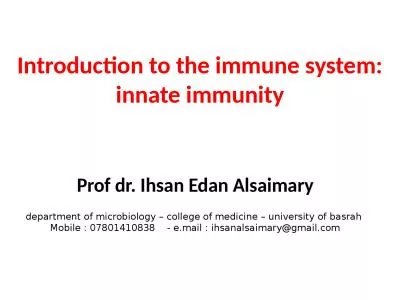 Introduction to the immune system: