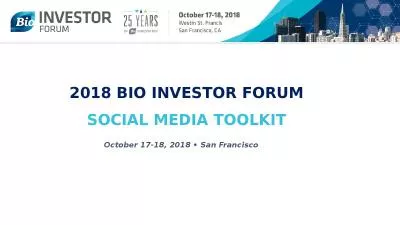 2018  BIO Investor Forum