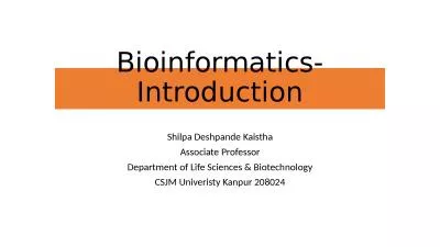 Bioinformatics- Introduction