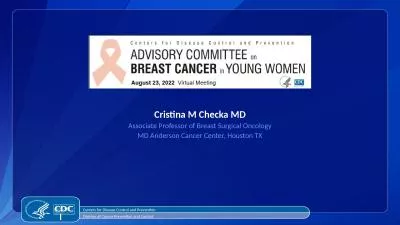 Cristina M Checka MD Associate Professor of Breast Surgical Oncology