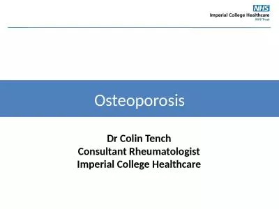 Dr Colin  Tench Consultant Rheumatologist