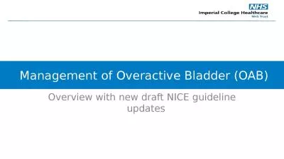 Overview with new draft NICE guideline updates