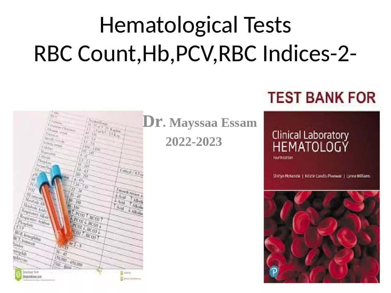 PPT-Hematological Tests RBC