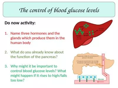 The control of blood glucose levels