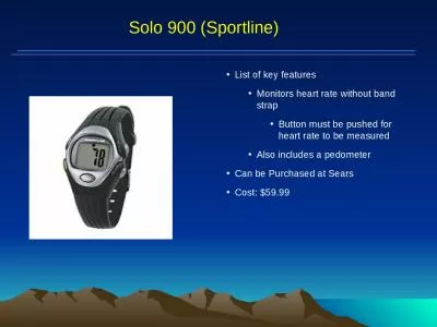 Solo 900 ( Sportline ) List of key features