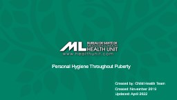 Personal Hygiene Throughout Puberty