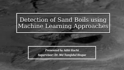 Detection of Sand Boils using Machine Learning Approaches