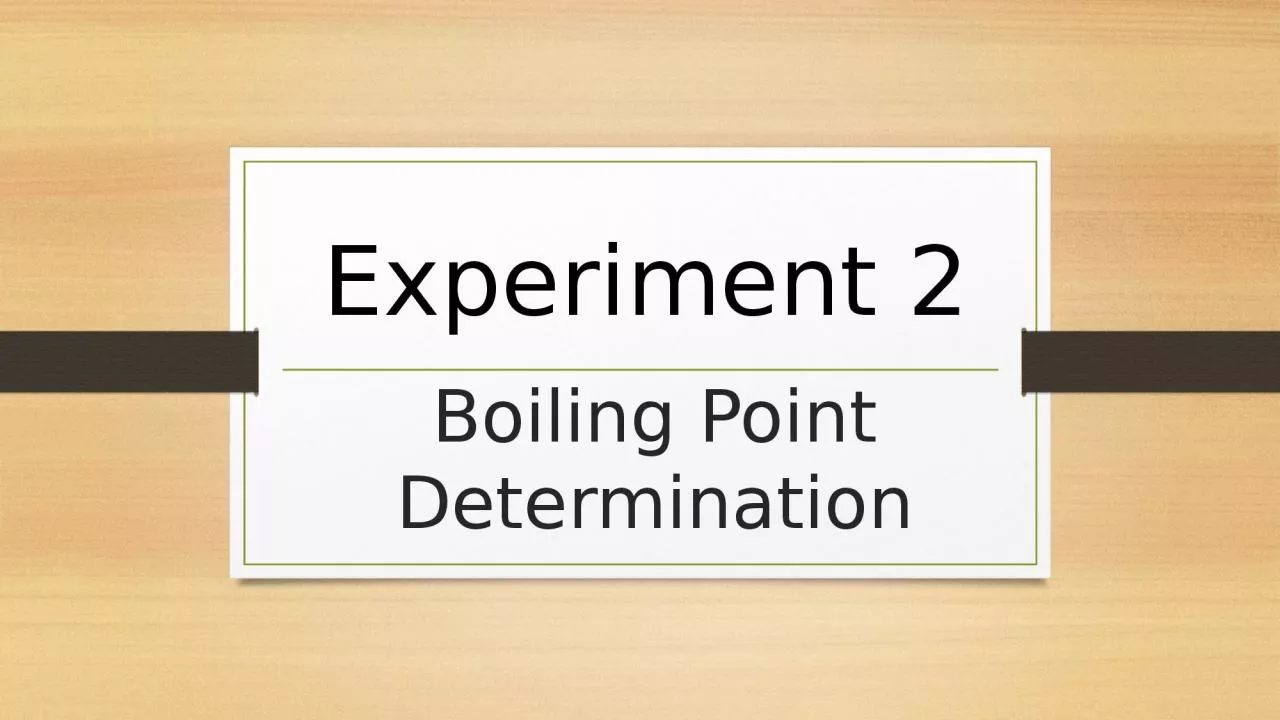 Boiling Point Determination