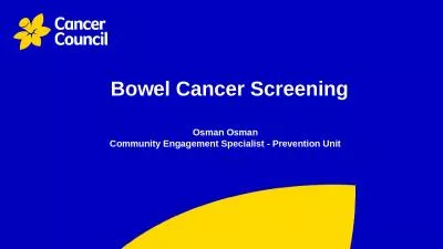 Bowel Cancer Screening Osman