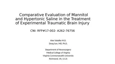 Comparative Evaluation of Mannitol and Hypertonic Saline in the Treatment of Experimental Traumati