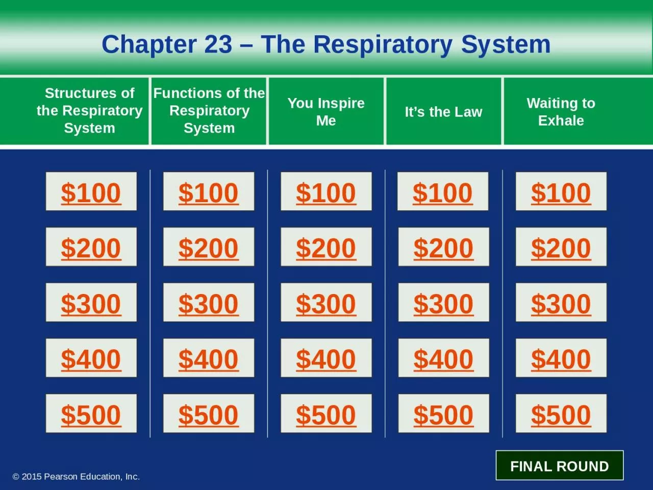 PPT-Chapter 23 – The Respiratory System