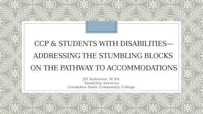 CCP & Students with Disabilities—