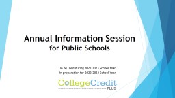 Annual Information Session
