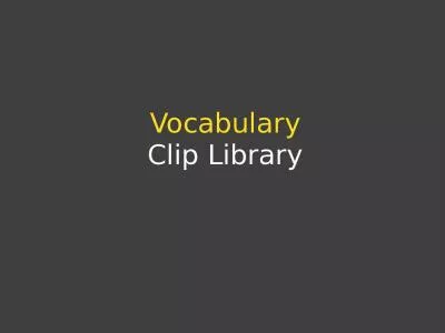 Vocabulary Clip Library Table of Contents