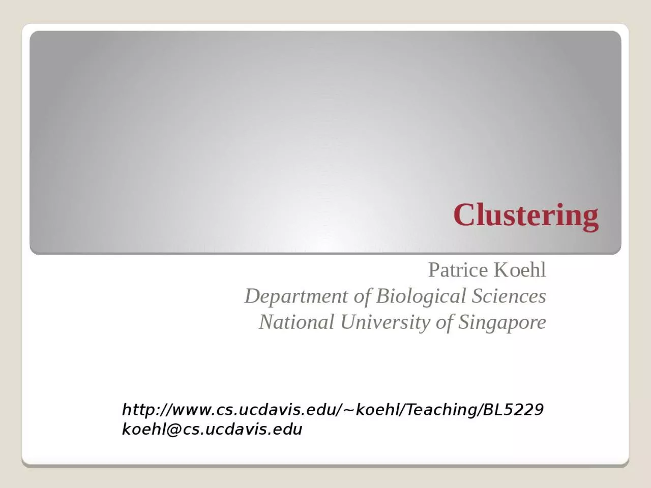 PPT-Clustering Patrice Koehl