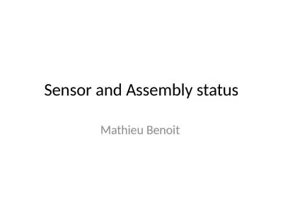 Sensor  and  Assembly   status