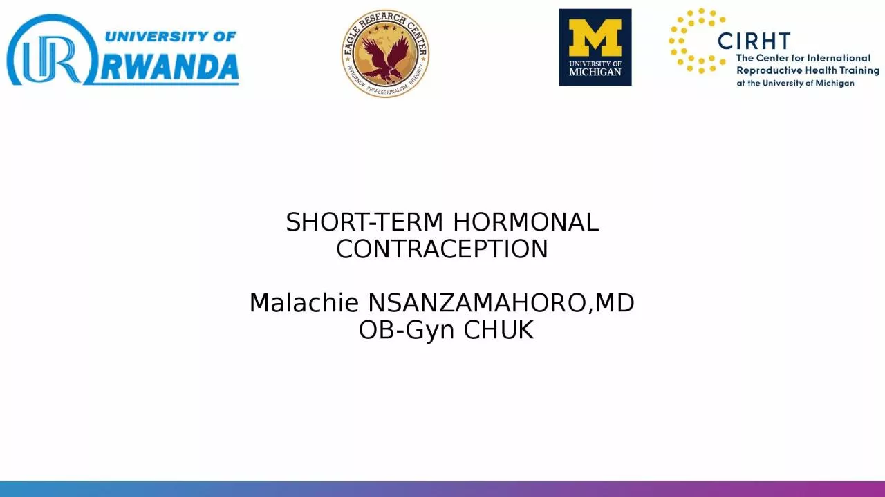 PPT-SHORT-TERM HORMONAL CONTRACEPTION