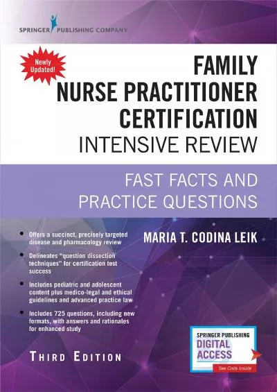 [READ] Family Nurse Practitioner Certification Intensive Review, Third Edition: Fast Facts and Practice Questions - Book and Free App – Highly Rated FNP Exam Review Book