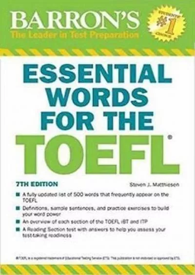 [EBOOK] Essential Words for the TOEFL Barron\'s Test Prep