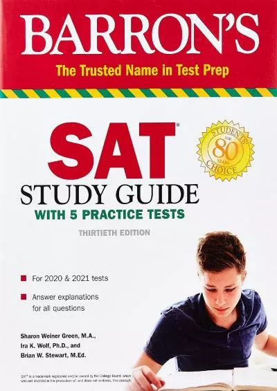 [DOWNLOAD] SAT Study Guide with 5 Practice Tests Barron\'s Test Prep