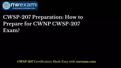 CWSP-207 Preparation: How to Prepare for CWNP CWSP-207 Exam?