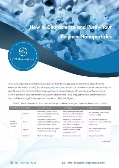 How to Characterize and Purify Your Polymer Nanoparticles