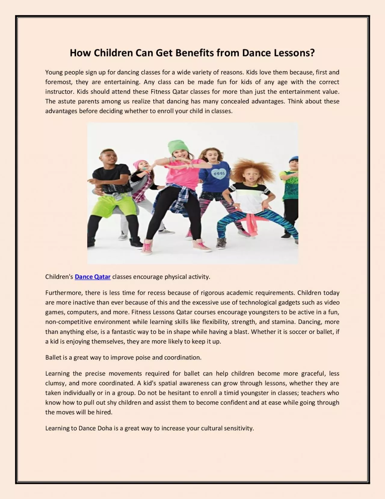 PDF-How Children Can Get Benefits from Dance Lessons?