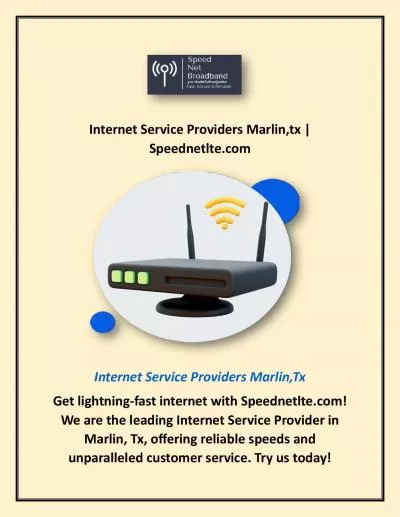 Internet Service Providers Marlin,tx | Speednetlte.com
