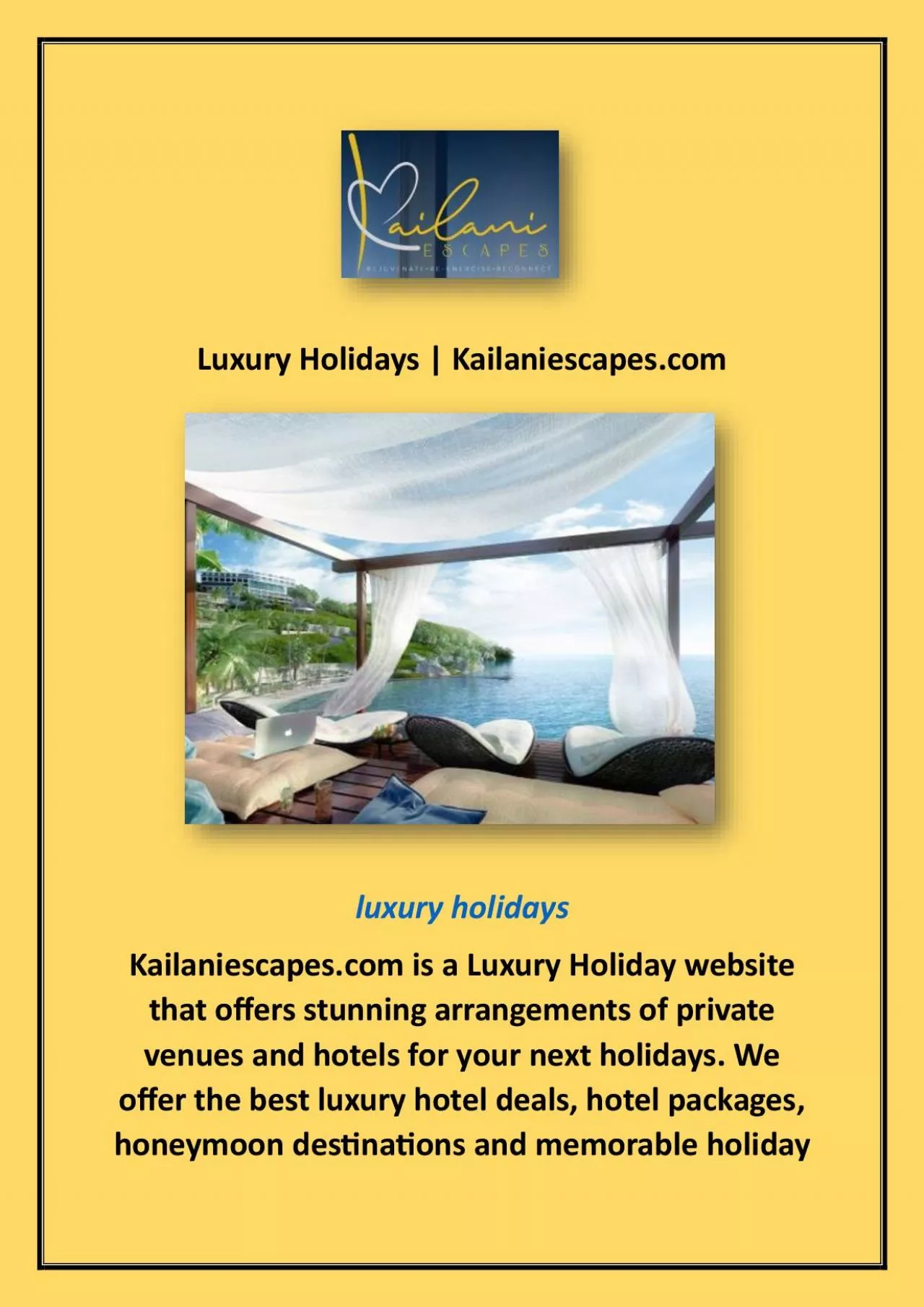 PDF-Luxury Holidays | Kailaniescapes.com