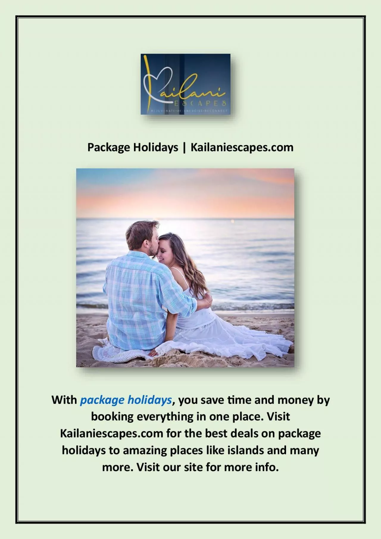 PDF-Package Holidays | Kailaniescapes.com