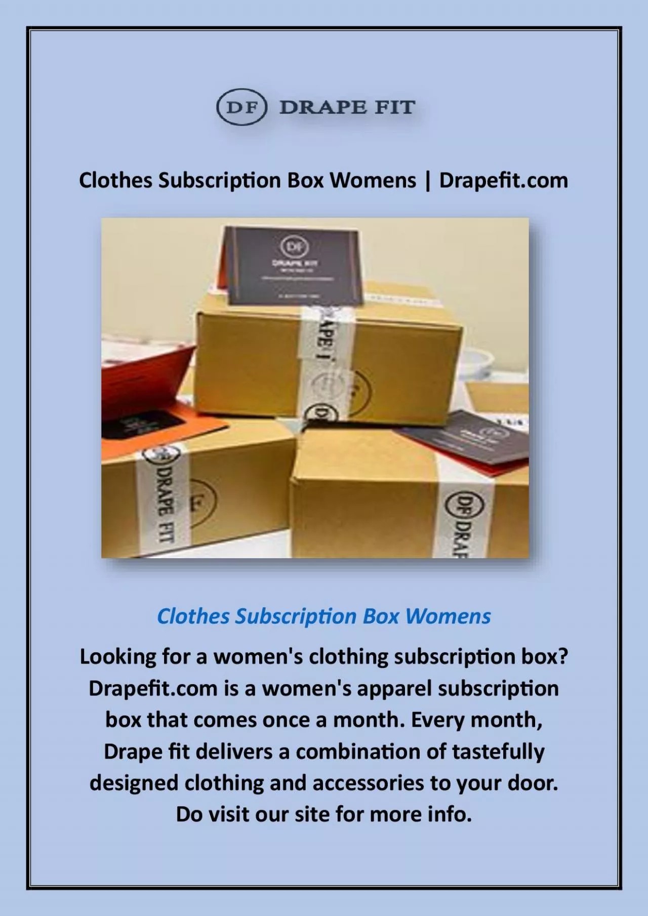 PDF-Clothes Subscription Box Womens | Drapefit.com