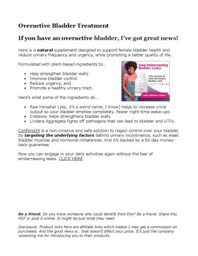 Overactive Bladder Treatment