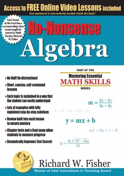 [EBOOK] No-Nonsense Algebra: Part of the Mastering Essential Math Skills Series