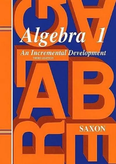 [EBOOK] Homeschool Kit 1998: Third Edition (Saxon Algebra 1)