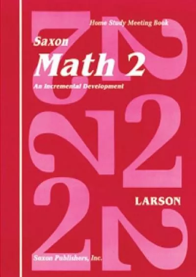 [READ] Complete Kit 1994: 1st Edition (Saxon Math 2 Homeschool)