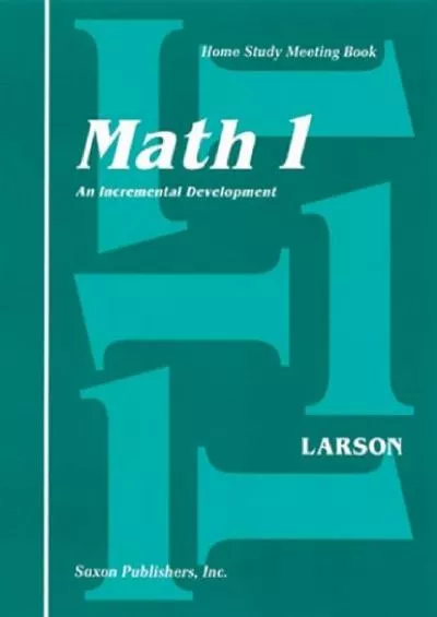 [READ] Complete Kit 1994: 1st Edition (Saxon Math 1 Homeschool)