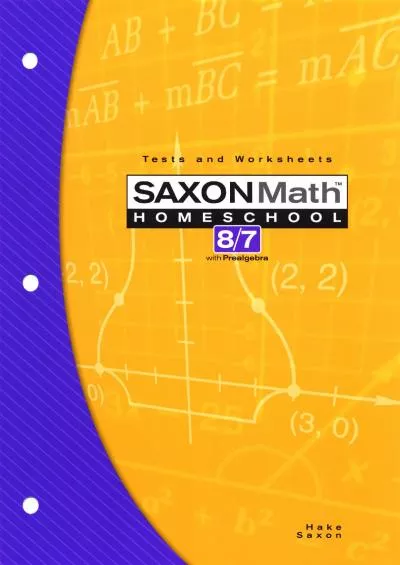 [READ] Testing Book: 3rd Edition (Saxon Math 8/7 Homeschool)