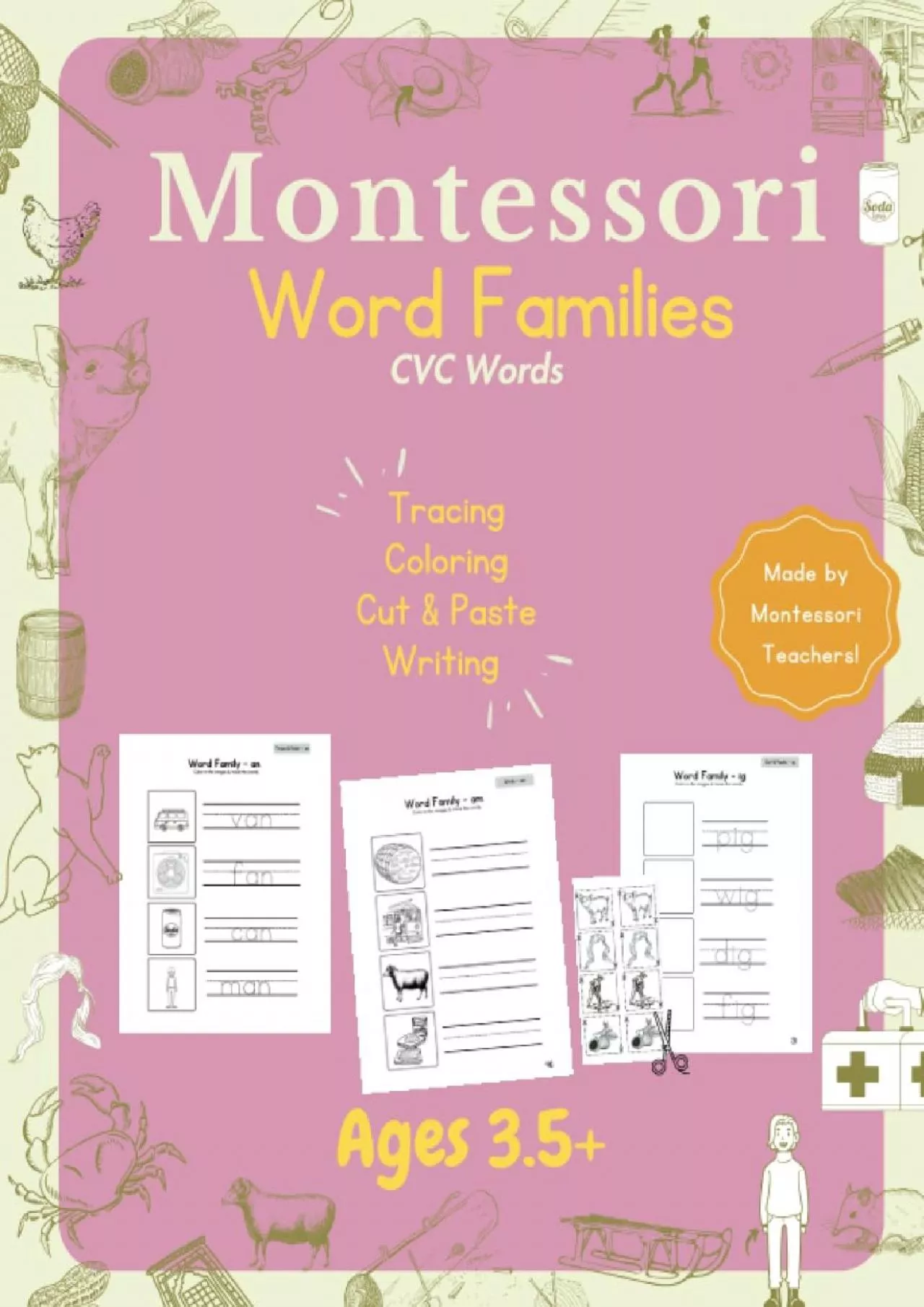 [READ] Montessori Language Workbook Word Families: CVC Words, Phonics, Reading Activities,
