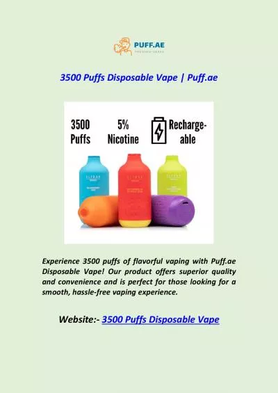 3500 Puffs Disposable Vape | Puff.ae