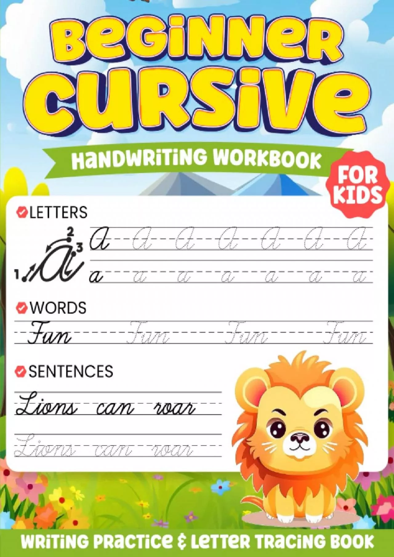 PDF-[EBOOK] Beginner Cursive Handwriting Workbook For Kids: Writing Practice Letter Tracing