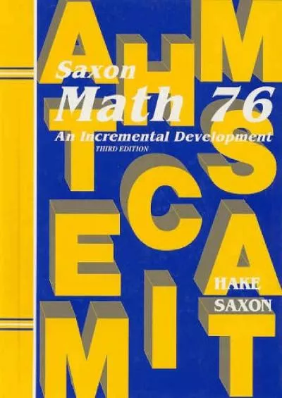 [DOWNLOAD] Saxon Math 7/6: Student Edition 2002