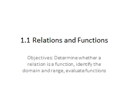 1.1 Relations and Functions