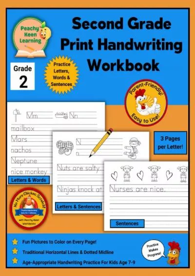 [EBOOK] Second Grade Print Handwriting Workbook with Traditional Horizontal Lines and