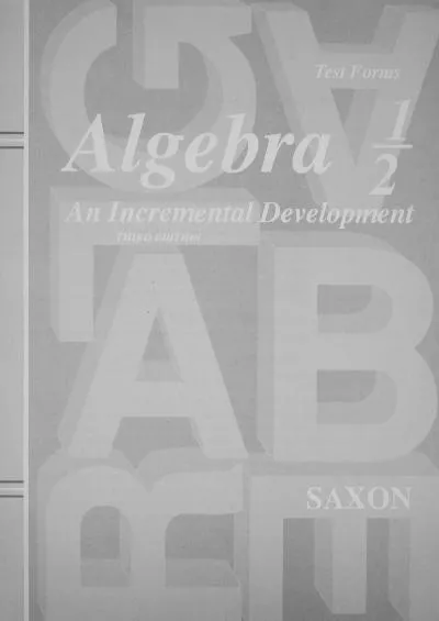 [READ] Saxon Algebra 1/2: An Incremental Development Test Forms