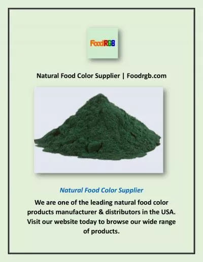 Natural Food Color Supplier | Foodrgb.com