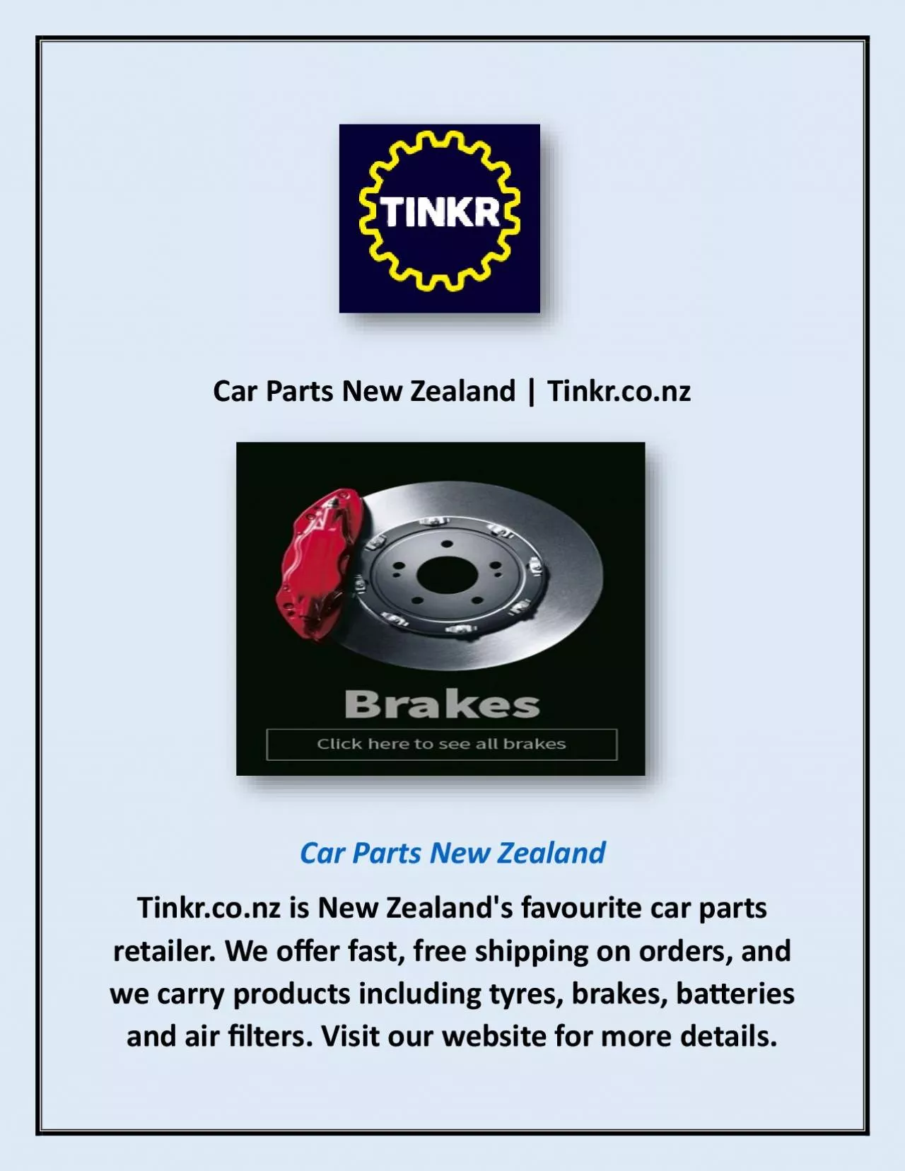 PDF-Car Parts New Zealand | Tinkr.co.nz